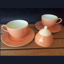 Set colazione Pagnossin vintage anni 90, 2 tazze con piattino + zuccheriera
