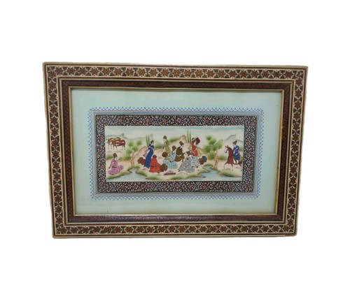 Quadro persiano vintage osso