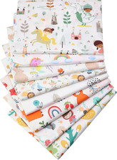 Set Di 8 Scampoli Di Stoffa Con Stampa Con Motivo Cartoni Animati, 46 Cm X 56 Cm