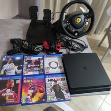 PS4 + 3 Controller + Thrustmaster Volante  458 Ferrari + 6 Giochi In Foto 