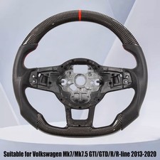 Volante in vera fibra di carbonio per Volkswagen MK7 Mk7.5 GTI Golf GTD R-Line 2013-2020