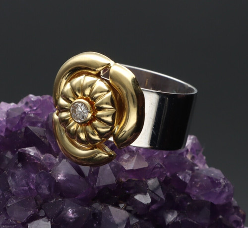 Anello oro bianco e giallo - bianco,