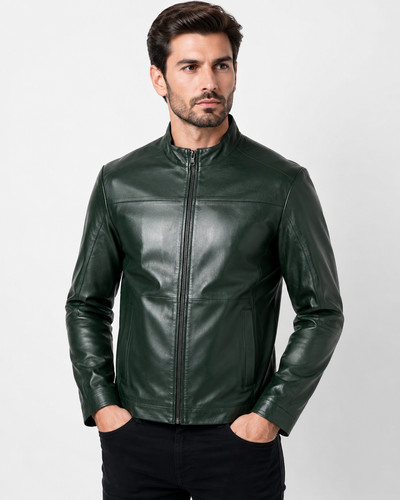 Giacca uomo pelle verde - giacca,