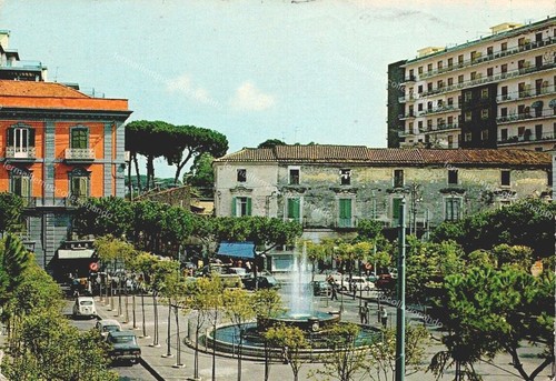 Eh140 cartolina aversa piazza - eh140, aversa,piazza