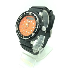 [w2233] SEIKO H558-500A Hybrid diver ARNIE quadrante arancione ANA-DIGI batte...