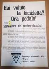 POSTER MANIFESTO MSI FUAN GIOVANE ITALIA HAI VOLUTO LA BICICLETTA ORA PEDALA