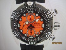 OROLOGIO SEIKO VELATURA UOMO TUTTO S/S GOMMA CRONO ORIGINALE JAPAN SNDA63 NUOVO