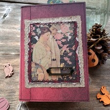 Giornale spazzatura "Red Passion" fatto a mano pezzo unico taccuino diario