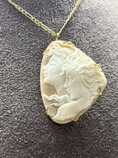 Ciondolo/Spilla In Oro Giallo 14Kt Con Cammeo Sardonico 50mm