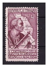 VESPUCCI  25 Lire  VARIETA' DI DENTELLATURA - F.to Carraro