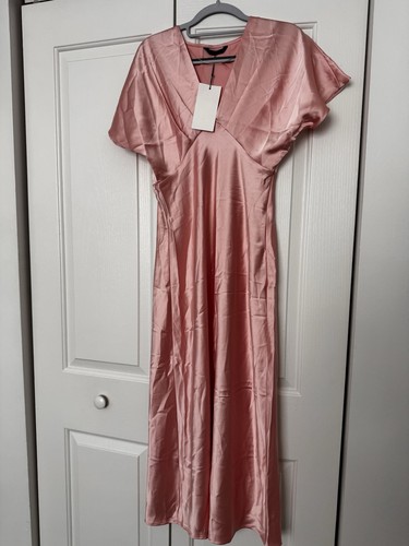 Abito midi effetto raso zara - midi,