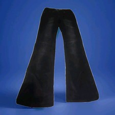 Pantaloni Flare Velluto Rigato Nero Washed Zampa Donna TgS/40  DSQ Meltin 