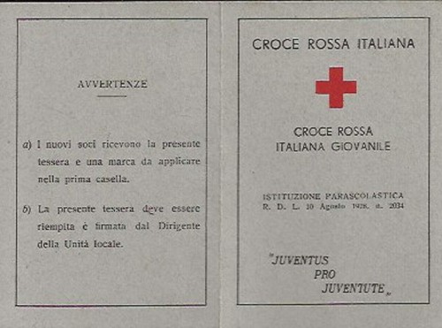 Tessera croce rossa - tessera,
