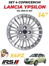 SET 4 COPPE RUOTA COPRICERCHI BORCHIE R14" LANCIAN YPSILON 2006-2011 CON LOGO
