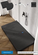 Piatto Doccia Nero Sifone Viega Copertura Antiscivolo Effetto Pietra