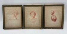 Lotto 3 quadretti ritratti