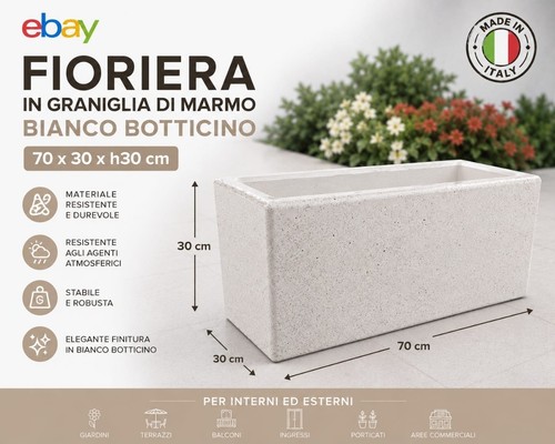 Fioriera graniglia marmo - in, di