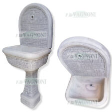 Fontana a parete mattone bianco antico fontanella in cemento e marmo tipo pietra