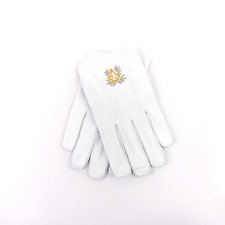 Guanti di pelle Massoneria Azzurra - squadra e compasso in trionfo tra le fronde