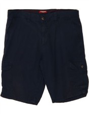 CARRERA pantaloncino cargo uomo regolare W34 grande blu navy cotone AU15