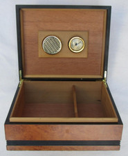 scatola portasigari in radica con misuratore di umidità per tabacchi + accessori