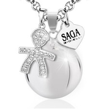 NOEMI GIOIELLI COLLANA CHIAMA ANGELI BOLA MESSICANA CHARM BAMBINO SWAROVSKI