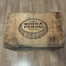 Storica cassa cassetta di legno Birra peroni per bottiglie.