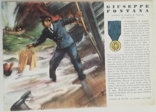 CARTOLINA GIUSEPPE FONTANA CAPITAN FREGATA VICENZA MEDAGLIA D'ORO VALOR MILITARE