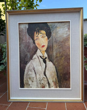 AMEDEO MODIGLIANI - STAMPA D'AUTORE CON CORNICE - RITRATTO - ANNII '70