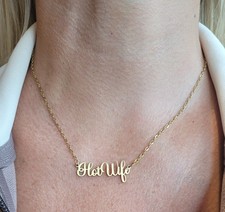 Collana Scambisti/Lifestyle "Hot Wife", colore oro, acciaio inox