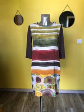 Adorabile Abito Multicolore In Seta E Viscosa MALIPARMI Taglia 36 Fr 40 It