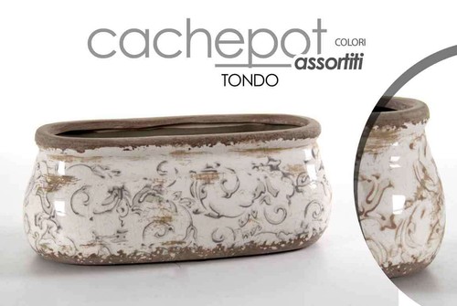 Vaso anticato ovale - ovale, ceramica