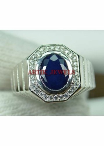 Riscaldato zaffiro blu - riscaldato, 14k