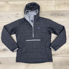Patagonia Nano Puff Hoody Jacket Uomo M Nero 1/4 Zip Puffer Outdoor Pullover