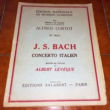 BACH CONCERTO ITALIEN ITALIANO SPARTITO CLAVICEMBALO PIANOFORTE SALABERT 1944