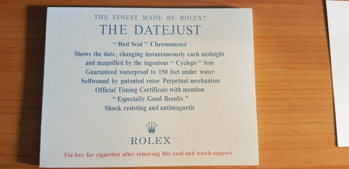 Rolex datejust carta sigarette - carta,