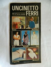 Uncinetto Ferri Fili d'oro - moda Rivista Lavoro Maglia Hobby Anni 60 70 Vintage