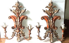 Antica Coppia Appliques Palladio Design In Legno Laccato