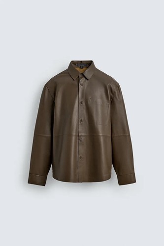 Camicia pelle con - pelle, tasca