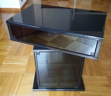 Mobile porta televisione girevole nero lucido con vetri  69 x 44 h 67