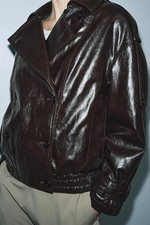 Giacca ecopelle Zara marrone