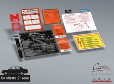 KIT ADESIVI per VANO MOTORE ALFA ROMEO ALFETTA seconda serie - 11 adesivi
