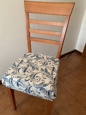 Set di 4 Cuscini a fascia per sedia , colore azzurro ,sfoderabili,alti 5 cm