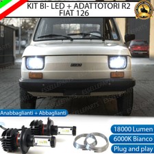 KIT LED FIAT 126 R2 H5 18000 LUMEN 6000K BIANCO + CONVERTITORI ADATTATORI
