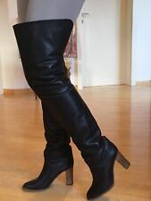 Stivali alti 38 donna pelle neri Vintage anni 80