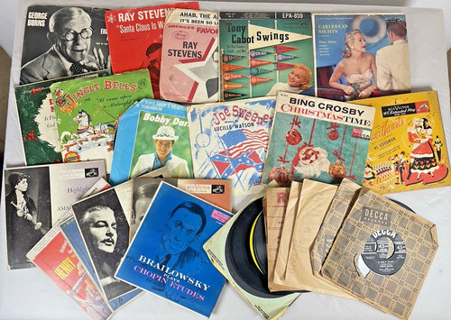 Vtg records 1940s 1970s - 1940s-1970s, mixed