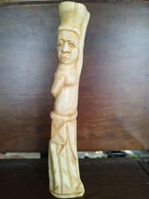 Scultura Femminile Africana In Osso Col. Avorio 