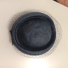 Cappello Vintage Anni '50/'60 Nero PILLBOX con Veletta - COME NUOVO