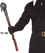 CARNEVALE HALLOWEEN BASTONE MEDICO DELLA PESTE RIFINITURE ARGENTO 70 CM 24676