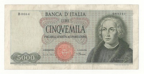5000 lire colombo - colombo, tipo